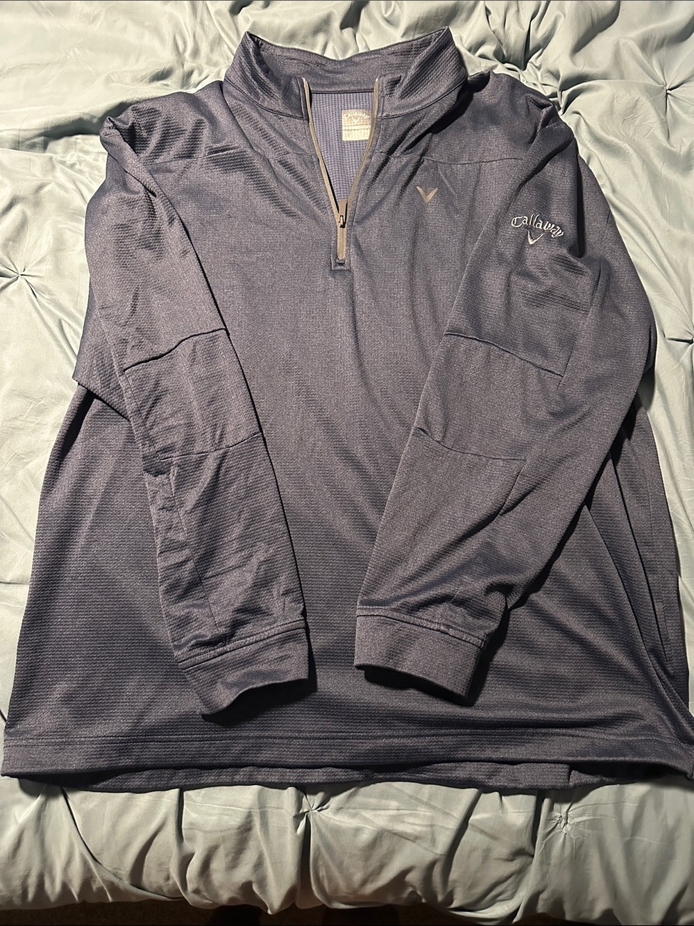 Callaway Men's Heathered Dark Blue Quarter-Zip Pullover